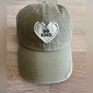 New Life is Good BE KIND Hat in Army Green